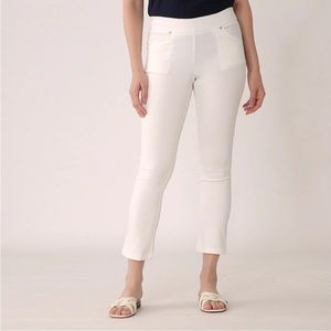 Nina Leonard Large Petite Elastic Waist Ankle Pant with Pockets